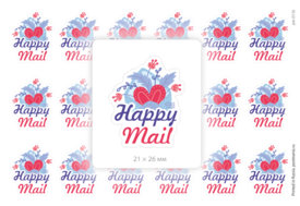 Happy Mail. 18 наклеек для посткроссинга