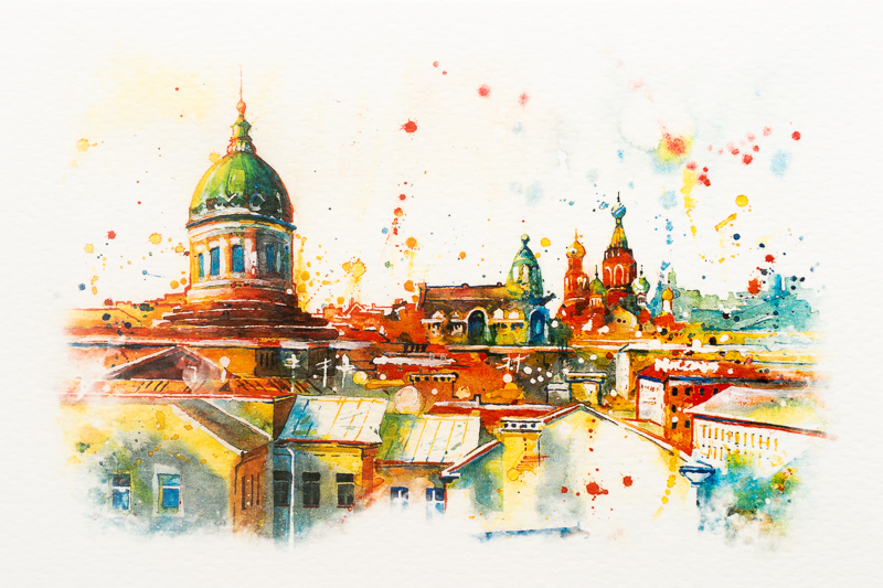 Почтовые открытки Санкт-Петербург в наборе. Коллекция 