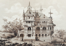 Загородный дом. 1878 год. Почтовая открытка