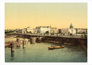 Дворцовый мост и Адмиралтейская набережная. Санкт-Петербург. 1890-е. Почтовая открытка