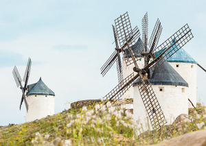 Старинные ветряные мельницы. Ла-Манча, Испания. Почтовая открытка