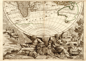 Юго-восточная часть карты мира. Франция, 1708. Почтовая открытка