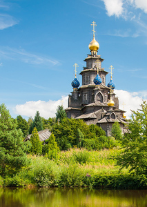 Вид на русскую православную церковь святителя Николая Чудотворца. Гифхорн, Германия. Почтовая открытка