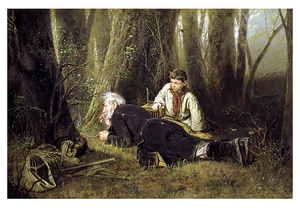 Птицелов (1870). Василий Перов. Почтовая открытка