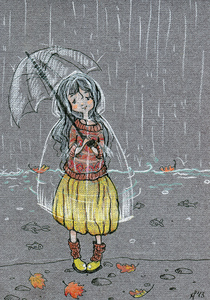 Дождливое настроение. Почтовая открытка