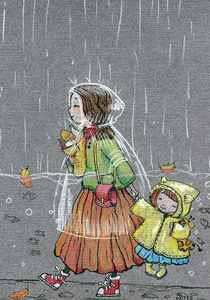 Дождливое настроение. Почтовая открытка