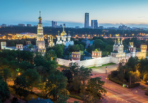 Вид на Новодевичий монастырь. Москва. Почтовая открытка