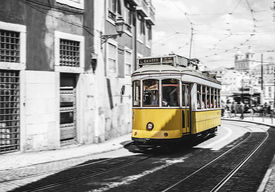 Трамвай в Лиссабоне. Почтовая открытка