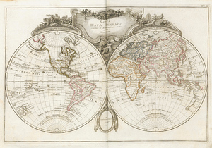 Карта Шара Земнаго. Новый атласъ, 1793. Почтовая открытка