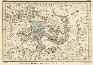 Звёздный атлас, Малая Медведица. 1820. Почтовая открытка