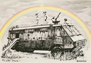 Полицейский фургон для подавления беспорядков / Police riot van. Почтовая открытка