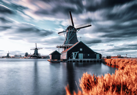 Ветряные мельницы. Зансе-Сханс, Нидерланды. Почтовая открытка