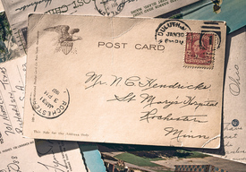 Старая почтовая открытка. Почтовая открытка