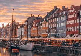 Закат в Копенгагене. Почтовая открытка