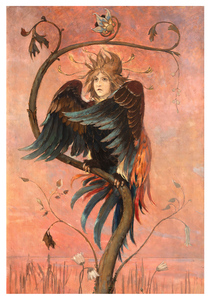 Гамаюн, птица вещая (1897). Виктор Васнецов. Почтовая открытка