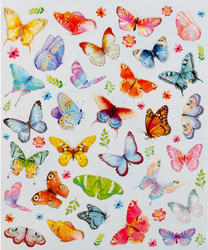 Бабочки, 40 бумажных наклеек