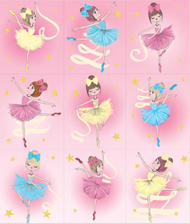 Балерины, 9 бумажных наклеек