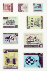 Старые марки, набор из 50 бумажных наклеек на 6 листах