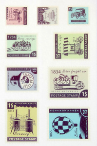Старые марки, набор из 50 бумажных наклеек на 6 листах