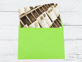 Зеленый конверт под открытку, 5 шт. Формат С6, 162 х 114 мм