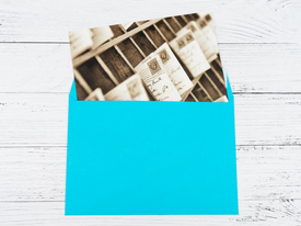 Голубой конверт под открытку, 5 шт. Формат С6, 162 х 114 мм