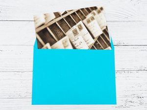 Голубой конверт под открытку, 5 шт. Формат С6, 162 х 114 мм