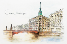 Универмаг «У Красного моста». Санкт-Петербург. Почтовая открытка