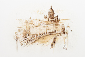 Исаакиевский собор, вид с набережной реки Мойки. Санкт-Петербург. Почтовая открытка