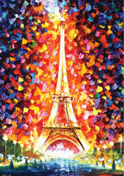 PARIS - EIFEL TOWER LIGHTED / Париж - огни Эйфелевой башни. Почтовая открытка