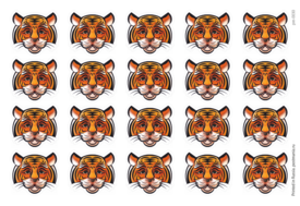 Тигр, 20 декоративных наклеек с глянцевой ламинацией