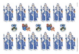 Дед Мороз, 17 декоративных наклеек с глянцевой ламинацией