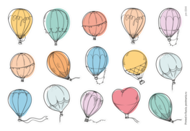 Воздушные шары, 15 декоративных наклеек с глянцевой ламинацией