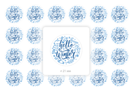 Hello Winter, 24 декоративные наклейки с глянцевой ламинацией