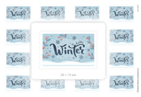Hello Winter. 16 декоративных марок с глянцевой ламинацией