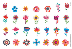 Цветы, 28 декоративных наклеек с глянцевой ламинацией