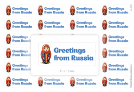 Greetings from Russia, 24 наклейки для посткроссинга