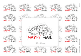 HAPPY MAIL. 25 наклеек для посткроссинга