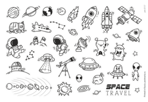 Космическое путешествие, 36 декоративных наклеек с глянцевой ламинацией