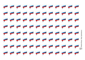 Флаги России в форме указателей, 96 наклеек для посткроссинга