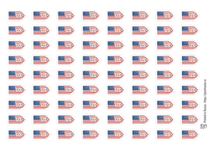 US (USA flag), 72 наклеек для посткроссинга