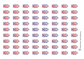 GB (Great Britain flag) , 72 наклеек для посткроссинга